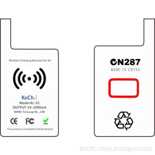 Ultra-thin Qi Wireless Charging Receiver for Samsung Galaxy S4, Low-working Temperature